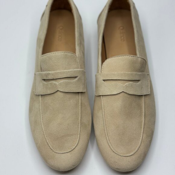 Quince Women's Italian Suede Penny Loafer in Almond Color Size 8 - Picture 6 of 9